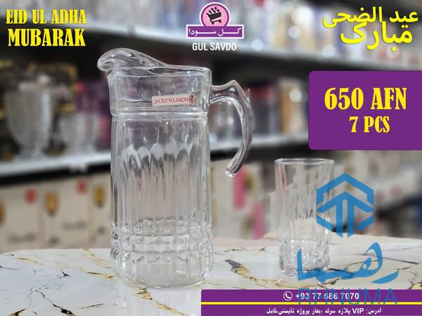 جک های آب با گیلاس همراه با رنگ و با اشکال مختلف